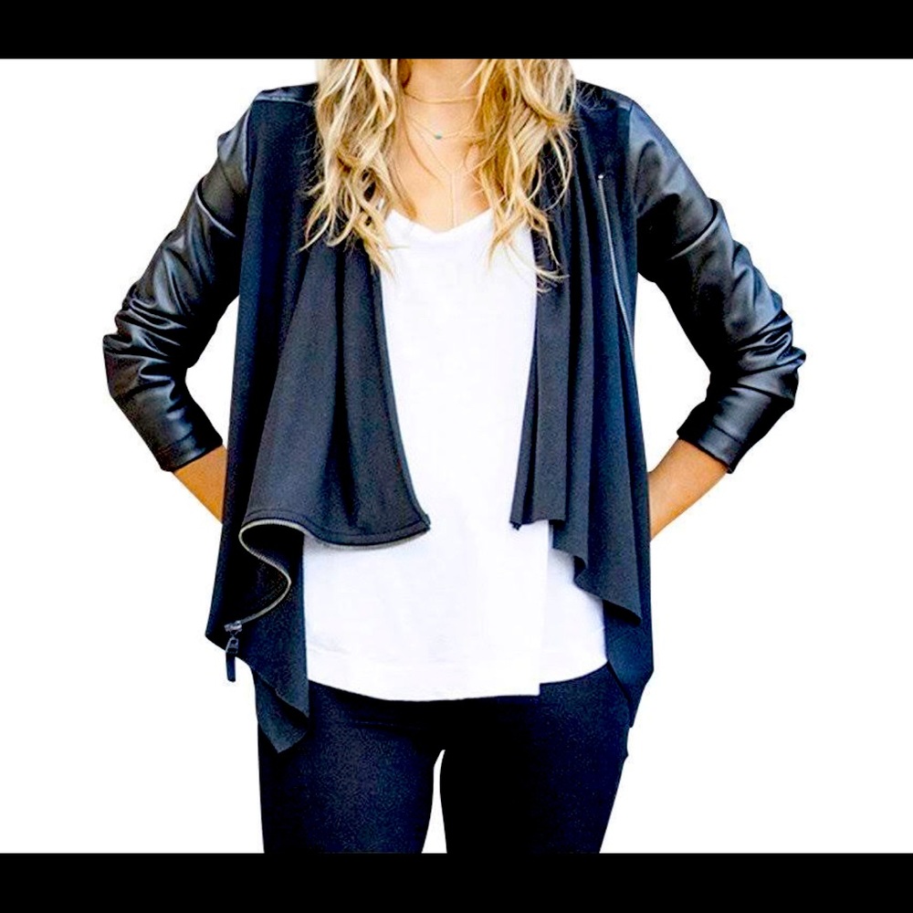 BlankNYC - Faux leather/knit jacket